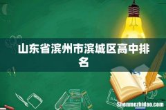 山东省滨州市滨城区高中排名