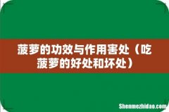吃菠萝的好处和坏处 菠萝的功效与作用害处