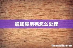 蟑螂屋用完怎么处理