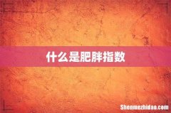 什么是肥胖指数