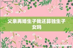 父亲再婚生子我还算独生子女吗