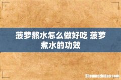 菠萝熬水怎么做好吃 菠萝煮水的功效