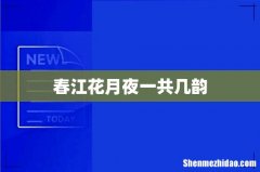 春江花月夜一共几韵