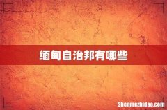缅甸自治邦有哪些