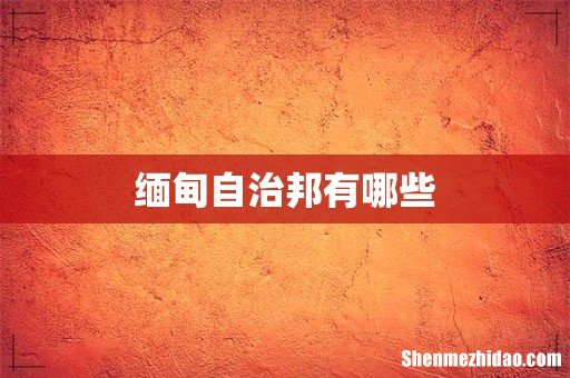 缅甸自治邦有哪些