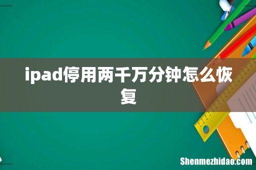 ipad停用两千万分钟怎么恢复