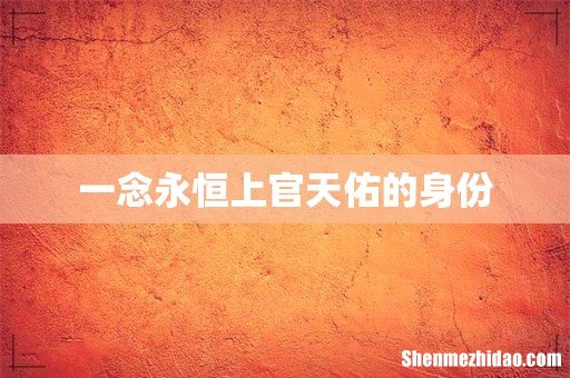一念永恒上官天佑的身份