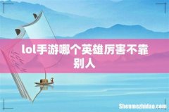lol手游哪个英雄厉害不靠别人