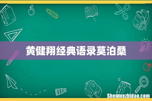 黄健翔经典语录莫泊桑