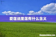 爱莲说里莲有什么含义