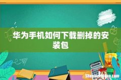 华为手机如何下载删掉的安装包