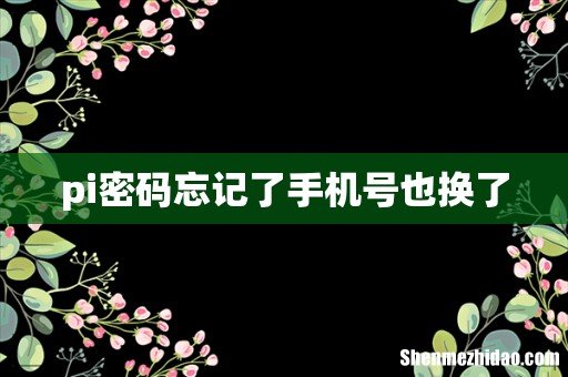 pi密码忘记了手机号也换了
