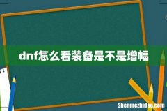 dnf怎么看装备是不是增幅
