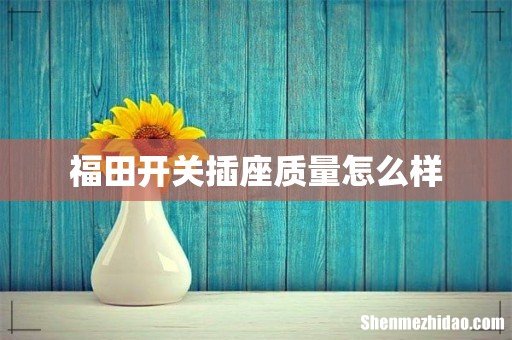 福田开关插座质量怎么样