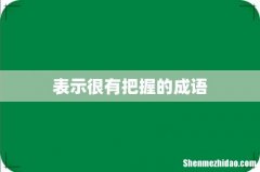 表示很有把握的成语