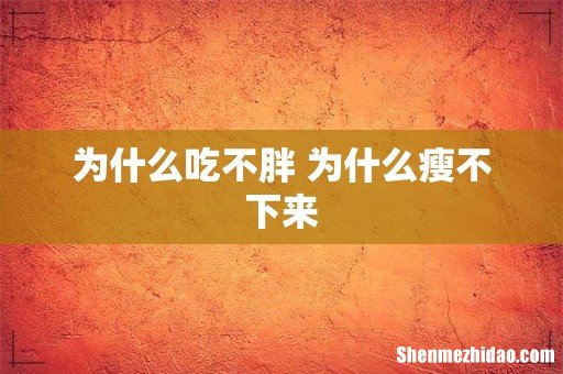 为什么吃不胖 为什么瘦不下来
