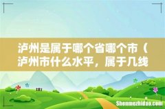 泸州市什么水平，属于几线城市 泸州是属于哪个省哪个市