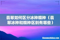 翡翠冰种和糯种区别有哪些 翡翠如何区分冰种糯种