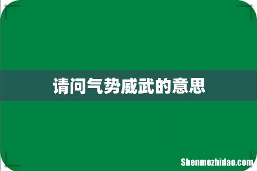 请问气势威武的意思
