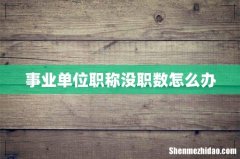 事业单位职称没职数怎么办