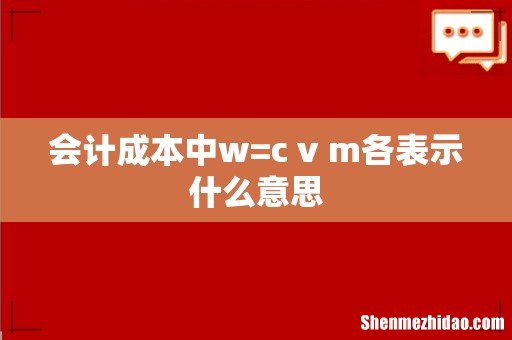会计成本中w=c+v+m各表示什么意思