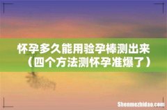 四个方法测怀孕准爆了 怀孕多久能用验孕棒测出来