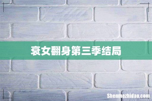 衰女翻身第三季结局