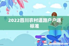 2022四川农村道路户户通标准