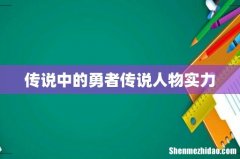 传说中的勇者传说人物实力