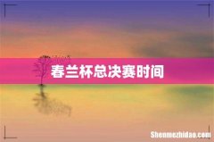 春兰杯总决赛时间