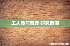 工人参与管理 研究范围