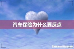 汽车保险为什么要反点