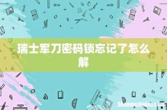 瑞士军刀密码锁忘记了怎么解