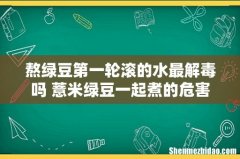 熬绿豆第一轮滚的水最解毒吗 薏米绿豆一起煮的危害