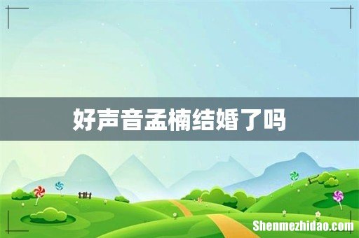 好声音孟楠结婚了吗
