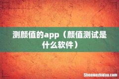 颜值测试是什么软件 测颜值的app