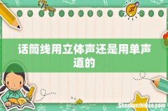 话筒线用立体声还是用单声道的