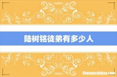 陆树铭徒弟有多少人