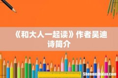 《和大人一起读》作者吴迪诗简介