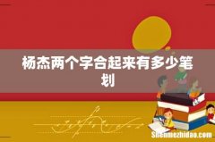 杨杰两个字合起来有多少笔划