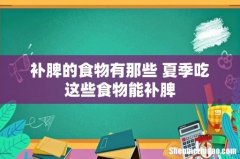 补脾的食物有那些 夏季吃这些食物能补脾