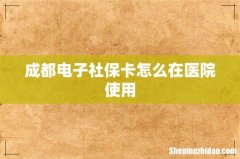 成都电子社保卡怎么在医院使用