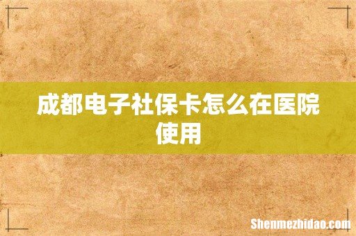 成都电子社保卡怎么在医院使用