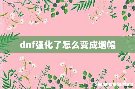 dnf强化了怎么变成增幅
