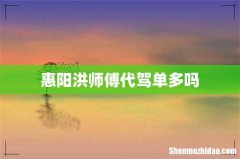惠阳洪师傅代驾单多吗