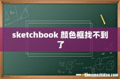 sketchbook 颜色框找不到了