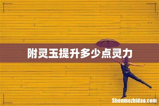 附灵玉提升多少点灵力
