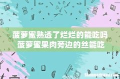 菠萝蜜熟透了烂烂的能吃吗 菠萝蜜果肉旁边的丝能吃吗