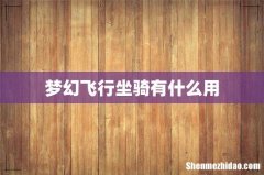 梦幻飞行坐骑有什么用