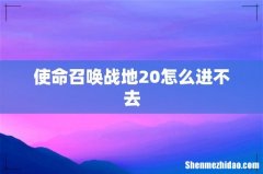 使命召唤战地20怎么进不去